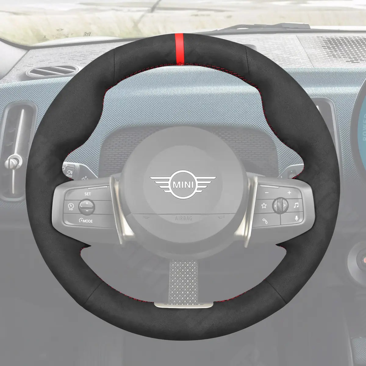 Griffowl Steering Wheel Cover for Personalized SUV MINI Countryman U25 Electric Countryman 2024-2025. Hand-sewn DIY kit blends grip, function, and style inside.
