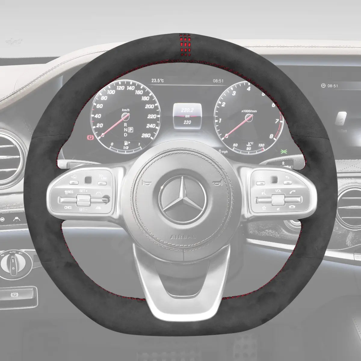 Griffowl Steering Wheel Cover for Personalized SUV Mercedes Benz C167 C253 H247 X167 X247 X253 W463 V167 18-23. Turn every drive into a luxury experience.