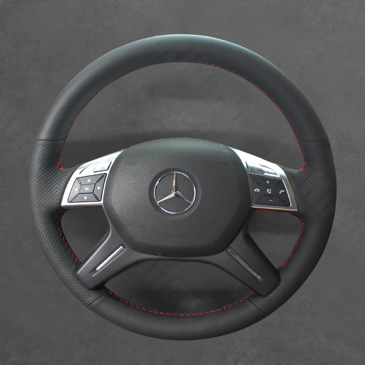 Griffowl Steering Wheel Cover for Personalized SUV Mercedes Benz G GL Class W463 X166 2013-2018. Hand-sewn DIY kit blends grip, function, and style inside.