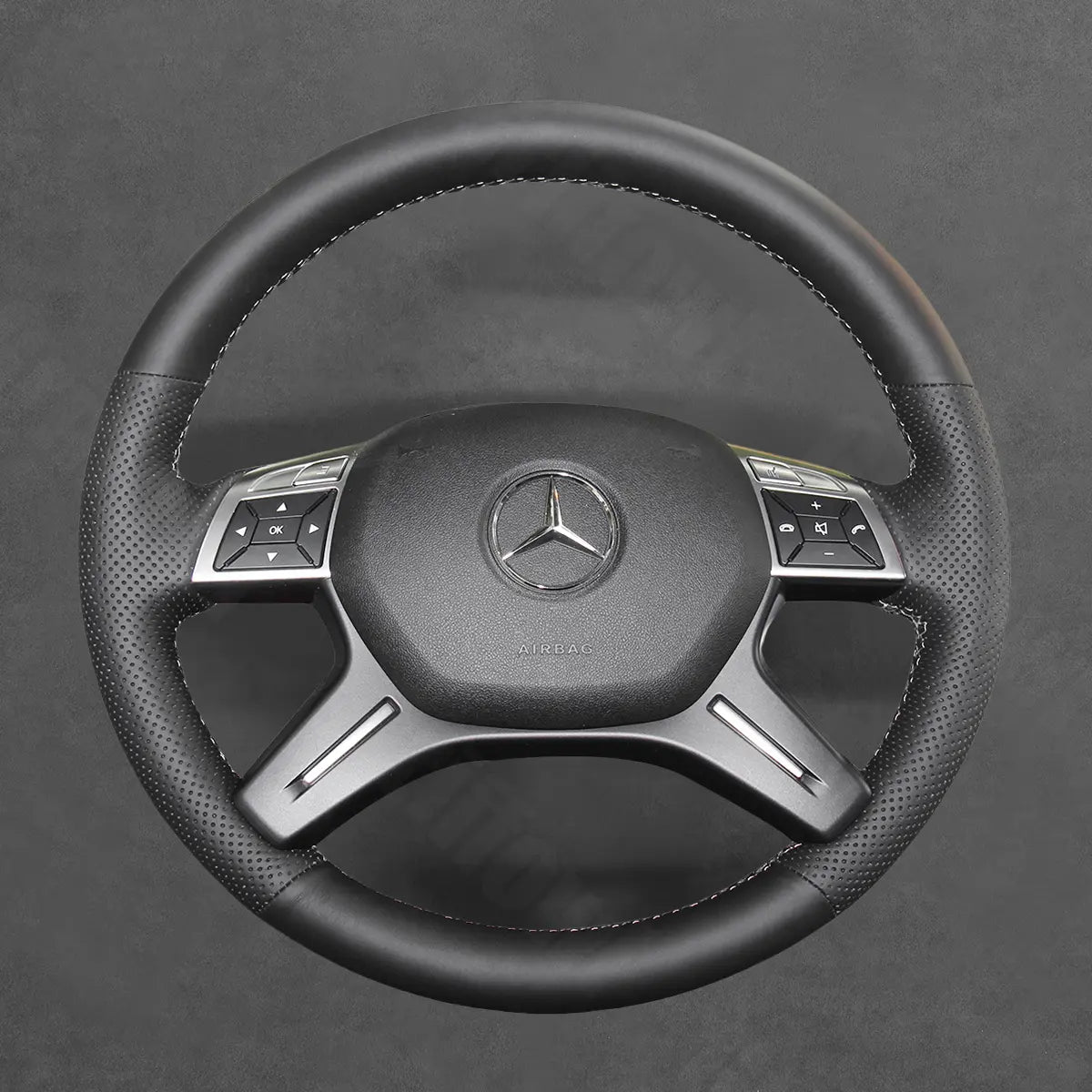 Griffowl Steering Wheel Cover for Personalized SUV Mercedes Benz G GL Class W463 X166 2013-2018. Hand-sewn DIY kit blends grip, function, and style inside.