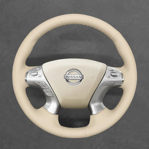 Griffowl Steering Wheel Cover for Personalized SUV Nissan Murano Pathfinder 2013-2024. Elevate your interior with Griffowl's wrap and stitch kit.
