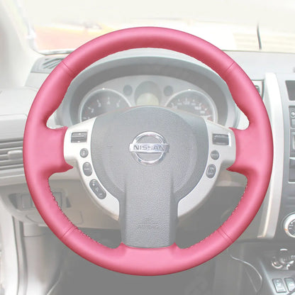 Griffowl Steering Wheel Cover for Personalized SUV Nissan Qashqai Rogue X Trail T31 2007-2013. Elevate your interior with Griffowl's wrap and stitch kit.
