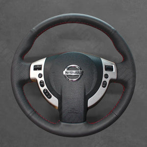 Griffowl Steering Wheel Cover for Personalized SUV Nissan Qashqai Rogue X Trail T31 2007-2013. Elevate your interior with Griffowl's wrap and stitch kit.

