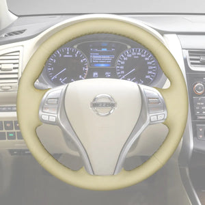 Griffowl Steering Wheel Cover for Personalized SUV Nissan Qashqai Rogue X Trail T32 2014-2017. Elevate your interior with Griffowl's wrap and stitch kit.
