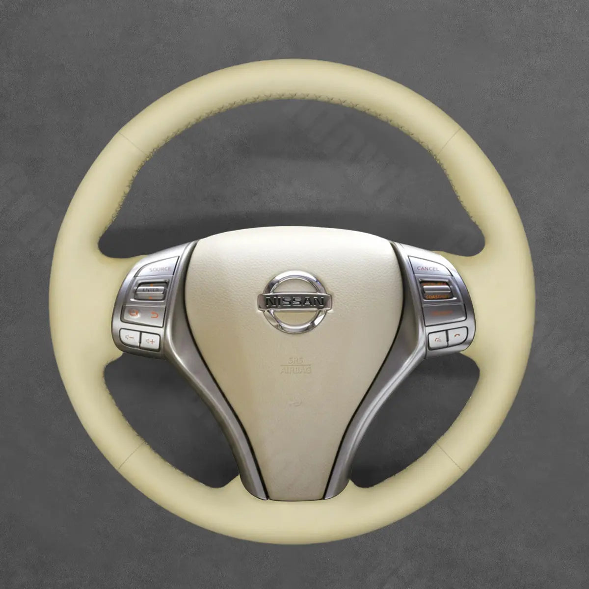 Griffowl Steering Wheel Cover for Personalized SUV Nissan Qashqai Rogue X Trail T32 2014-2017. Elevate your interior with Griffowl's wrap and stitch kit.
