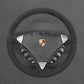 Griffowl Steering Wheel Cover for Personalized SUV Porsche Cayenne 2003-2010. Griffowl's interior mod with hand-sewn DIY steering wheel kit.