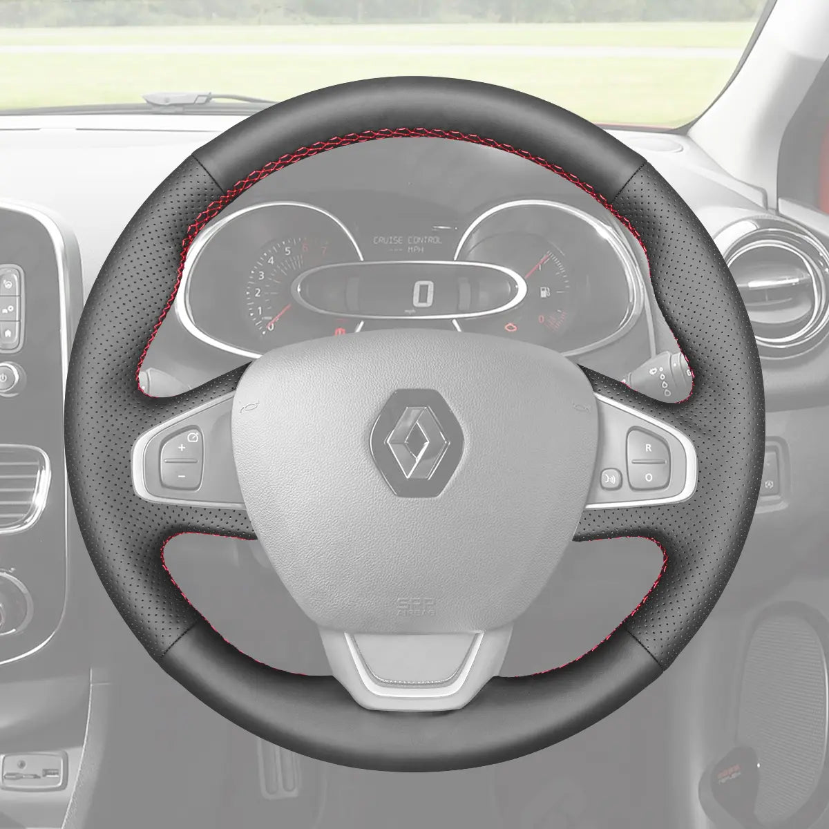 Griffowl Steering Wheel Cover for Personalized SUV Renault Captur 2016 2017 2018 2019 2020. Elevate your interior with Griffowl's wrap and stitch kit.