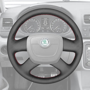 Griffowl Steering Wheel Cover for Personalized SUV Skoda Fabia Citigo Roomster Octavia Superb 2008-2013. Perfect for enthusiasts seeking refined interior mods.
