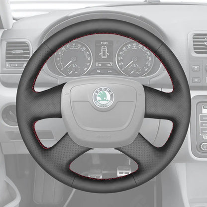 Griffowl Steering Wheel Cover for Personalized SUV Skoda Fabia Citigo Roomster Octavia Superb 2008-2013. Perfect for enthusiasts seeking refined interior mods.
