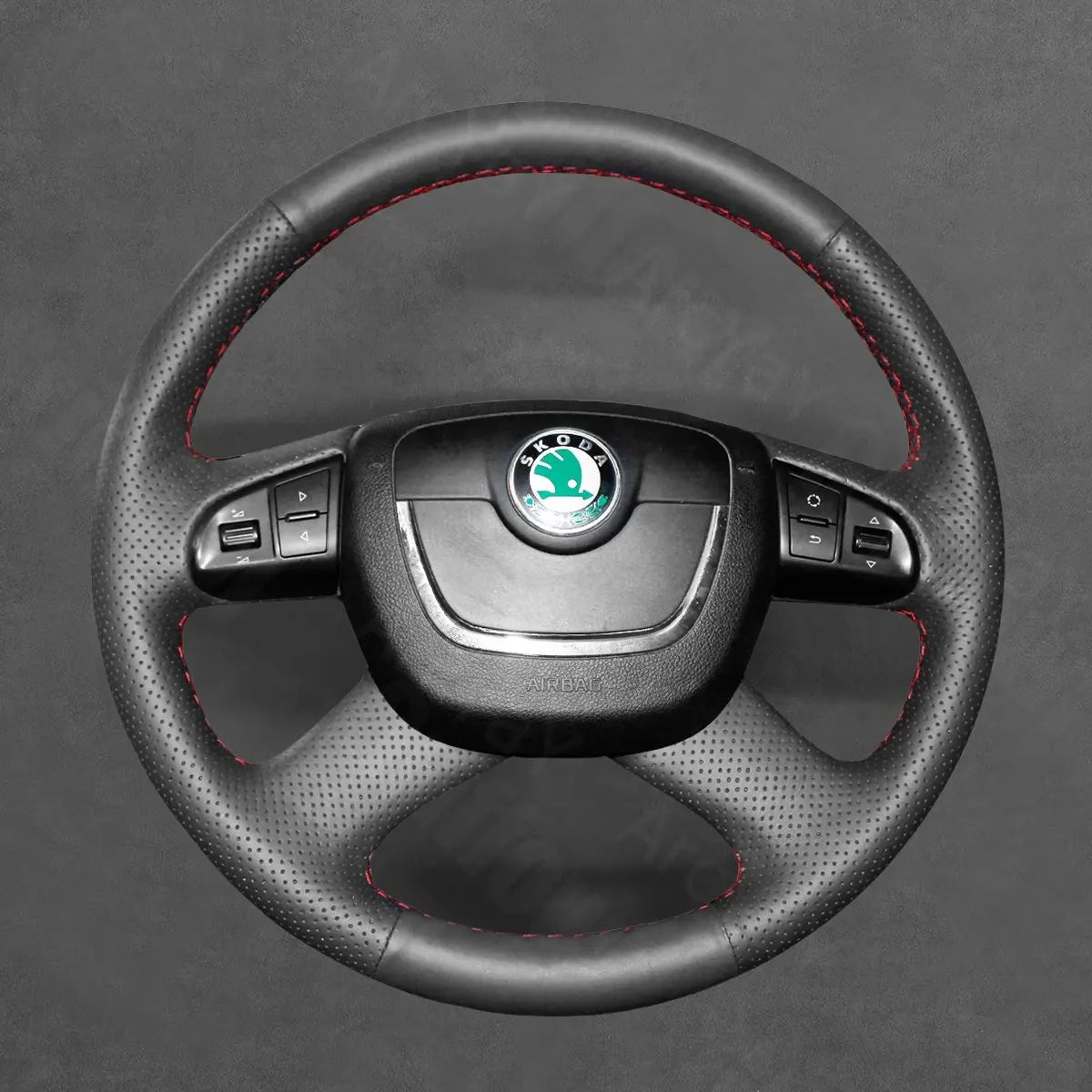 Griffowl Steering Wheel Cover for Personalized SUV Skoda Yeti with Mutifunction Button 2009-2013. Hand-sewn DIY kit blends grip, function, and style inside.
