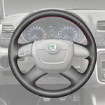 Griffowl Steering Wheel Cover for Personalized SUV Skoda Yeti with Mutifunction Button 2009-2013. Hand-sewn DIY kit blends grip, function, and style inside.
