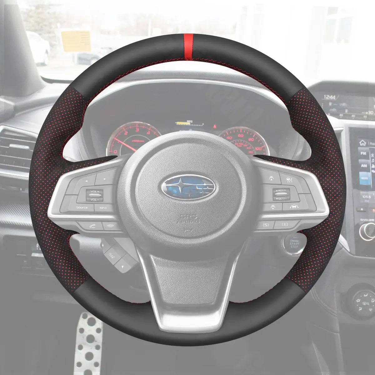 Griffowl Steering Wheel Cover for Crafted Touring Subaru Outback 2018-2025. Perfect grip with our steering wheel wrap and custom interior touch.
