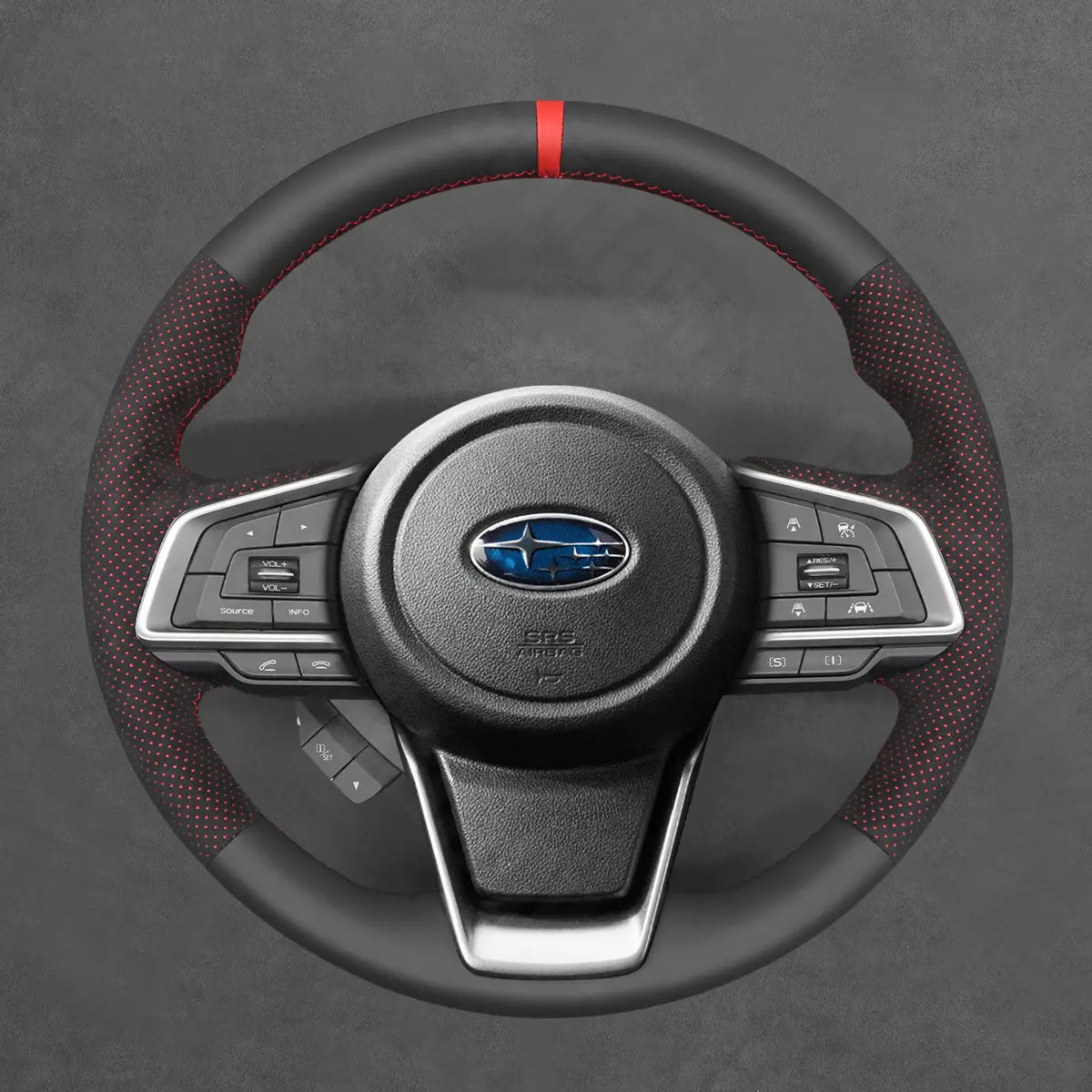Griffowl Steering Wheel Cover for Crafted Touring Subaru Outback 2018-2025. Perfect grip with our steering wheel wrap and custom interior touch.
