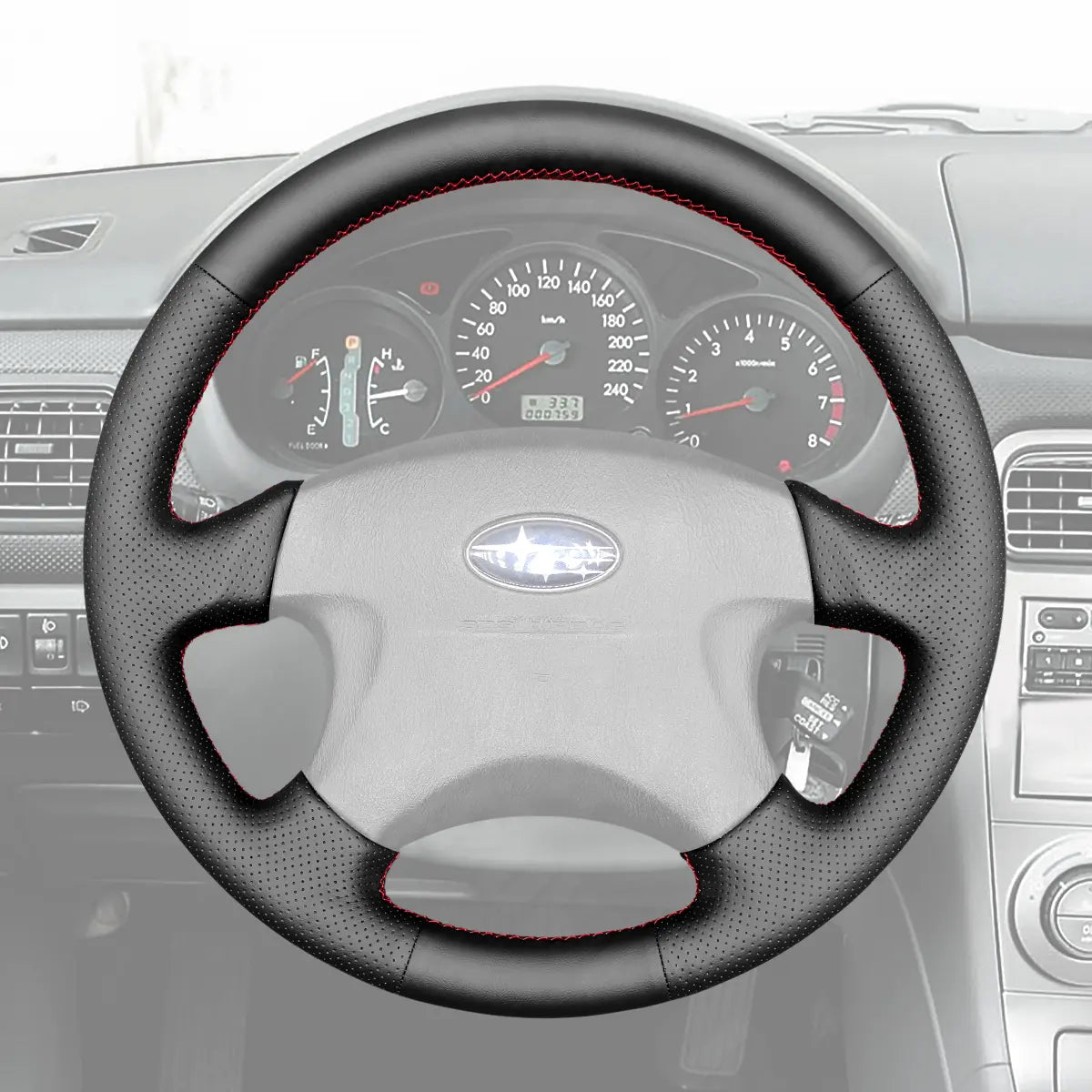Griffowl Steering Wheel Cover for Personalized SUV Subaru Forester 2002-2004. Griffowl's interior mod with hand-sewn DIY steering wheel kit.
