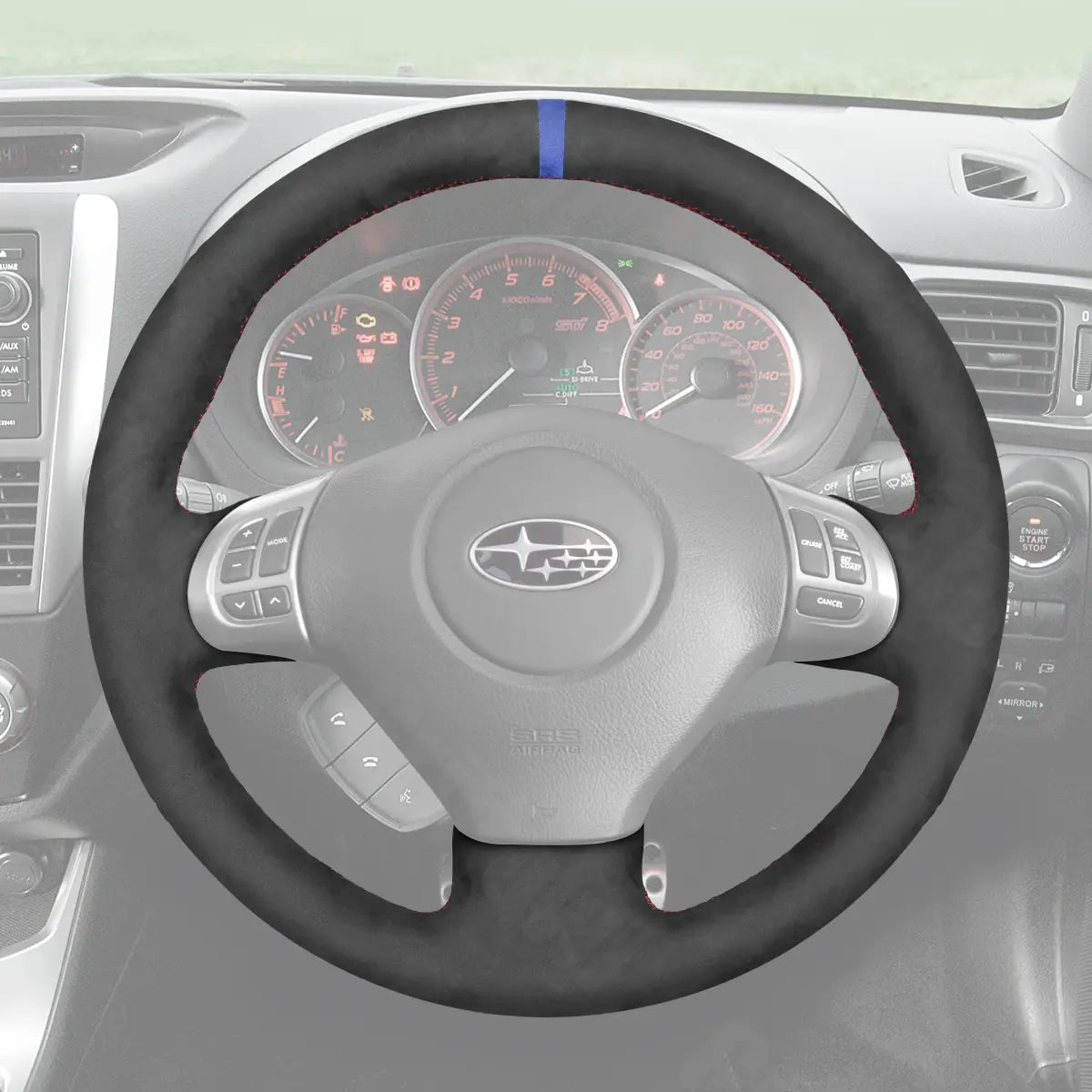 Griffowl Steering Wheel Cover for Personalized SUV Subaru Forester 2008-2013. Griffowl's interior mod with hand-sewn DIY steering wheel kit.
