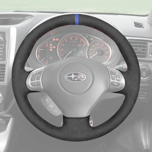 Griffowl Steering Wheel Cover for Personalized SUV Subaru Forester 2008-2013. Griffowl's interior mod with hand-sewn DIY steering wheel kit.
