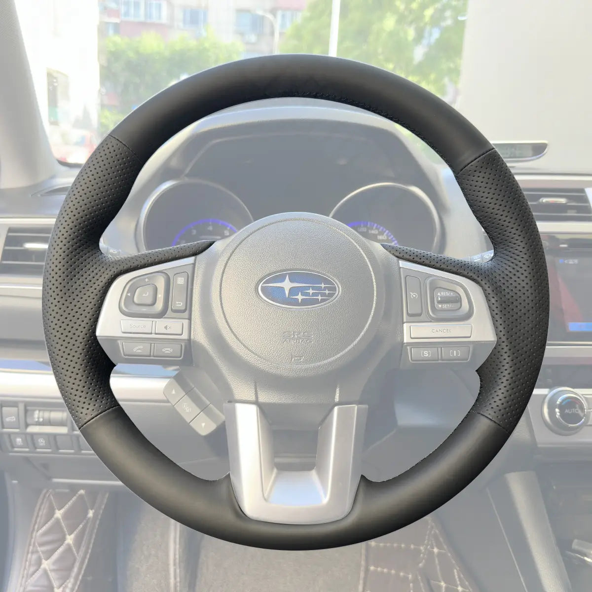 Griffowl Steering Wheel Cover for Personalized SUV Subaru XV Crosstrek Forester 2016-2018. Elevate your interior with Griffowl's wrap and stitch kit.
