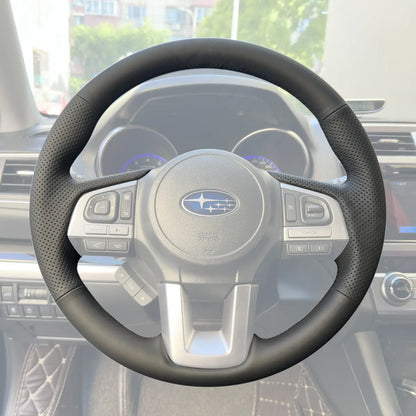 Griffowl Steering Wheel Cover for Personalized SUV Subaru XV Crosstrek Forester 2016-2018. Elevate your interior with Griffowl's wrap and stitch kit.

