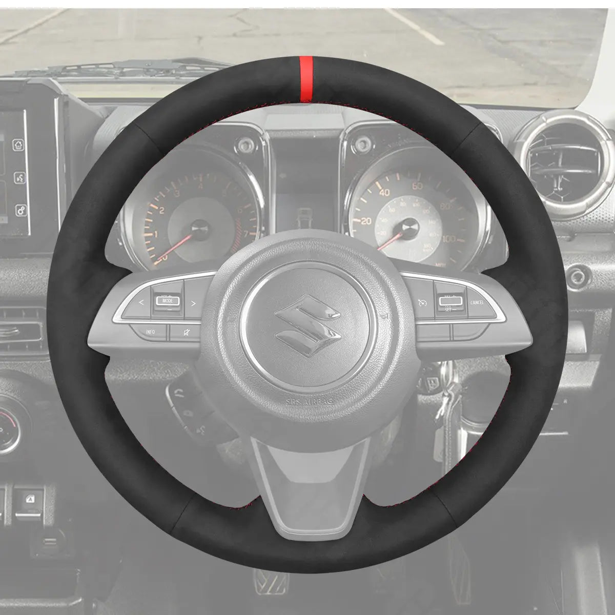 Griffowl Steering Wheel Cover for Personalized SUV Suzuki Jimny 2019-2025. Perfect grip with our steering wheel wrap and custom interior touch.