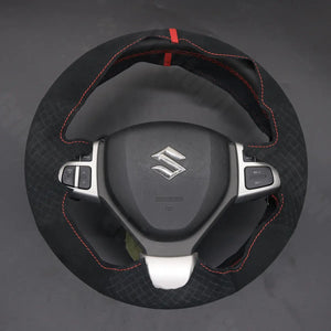 Griffowl Steering Wheel Cover for Personalized SUV Suzuki Vitara S 2016-2019. Griffowl's interior mod with hand-sewn DIY steering wheel kit.