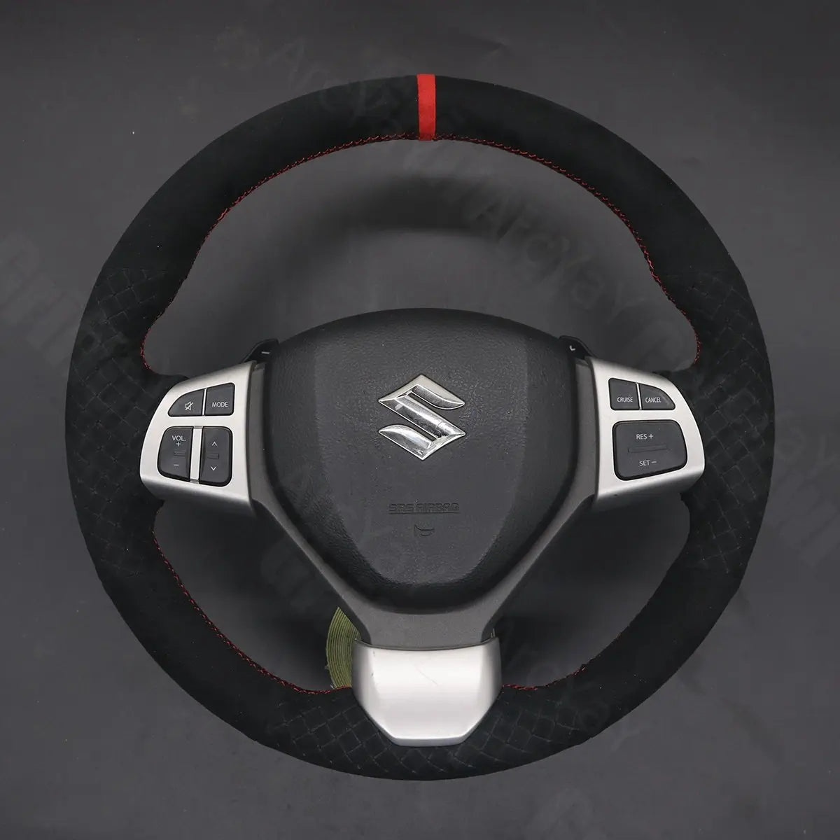 Griffowl Steering Wheel Cover for Personalized SUV Suzuki Vitara S 2016-2019. Griffowl's interior mod with hand-sewn DIY steering wheel kit.