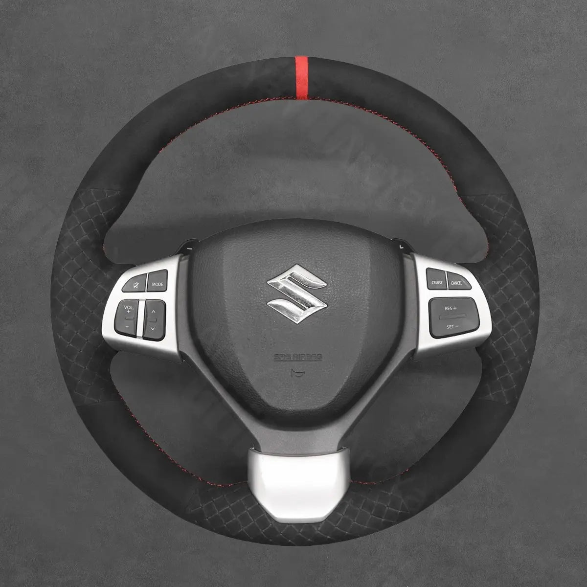 Griffowl Steering Wheel Cover for Personalized SUV Suzuki Vitara S 2016-2019. Griffowl's interior mod with hand-sewn DIY steering wheel kit.