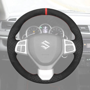 Griffowl Steering Wheel Cover for Personalized SUV Suzuki Vitara S 2016-2019. Griffowl's interior mod with hand-sewn DIY steering wheel kit.