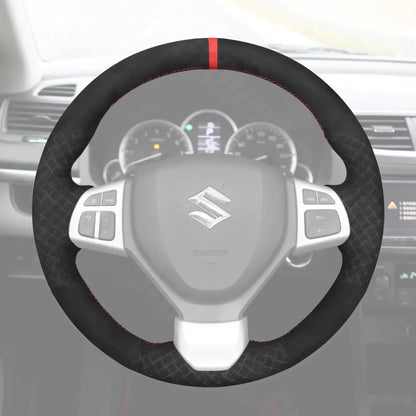 Griffowl Steering Wheel Cover for Personalized SUV Suzuki Vitara S 2016-2019. Griffowl's interior mod with hand-sewn DIY steering wheel kit.