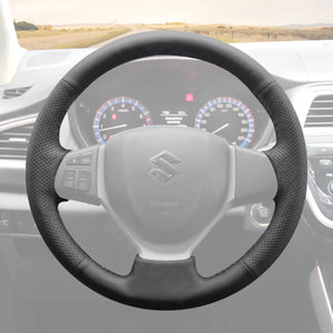 Griffowl Steering Wheel Cover for Personalized SUV Suzuki Vitara SX4 S-CROSS 2013-2019. Elevate your interior with Griffowl's wrap and stitch kit.