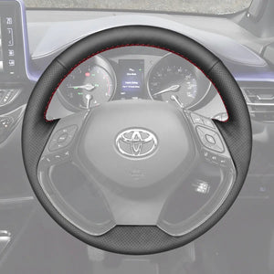 Griffowl Steering Wheel Cover for Personalized SUV Toyota C-HR CHR 2016-2024. Griffowl's interior mod with hand-sewn DIY steering wheel kit.