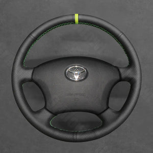Griffowl Steering Wheel Cover for Personalized SUV Toyota Highlander 4Runner Fortuner Land Cruiser Prado Sequoia 2003-2009. Compact, hand-sewn DIY wrap for quick interior mods and grip upgrade.