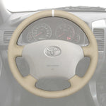Griffowl Steering Wheel Cover for Personalized SUV Toyota Highlander 4Runner Fortuner Land Cruiser Prado Sequoia 2003-2009. Compact, hand-sewn DIY wrap for quick interior mods and grip upgrade.