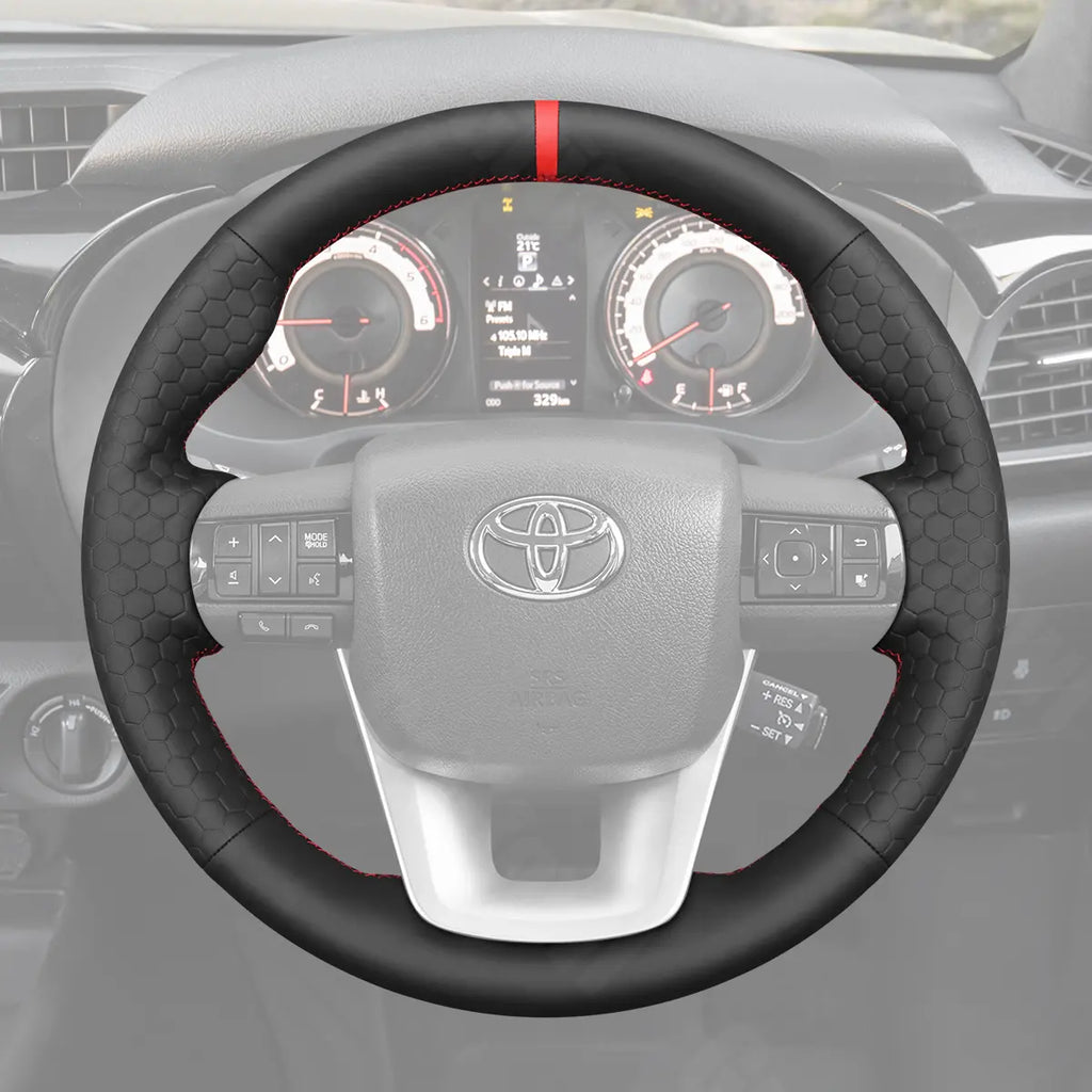 Griffowl Steering Wheel Cover for Personalized Toyota Hilux Fortuner II Land Cruiser 70 Series J76 J78 2015-2025. Turn every drive into a luxury experience.