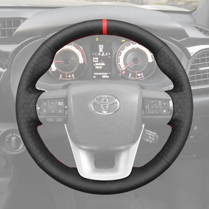Griffowl Steering Wheel Cover for Personalized Toyota Hilux Fortuner II Land Cruiser 70 Series J76 J78 2015-2025. Turn every drive into a luxury experience.