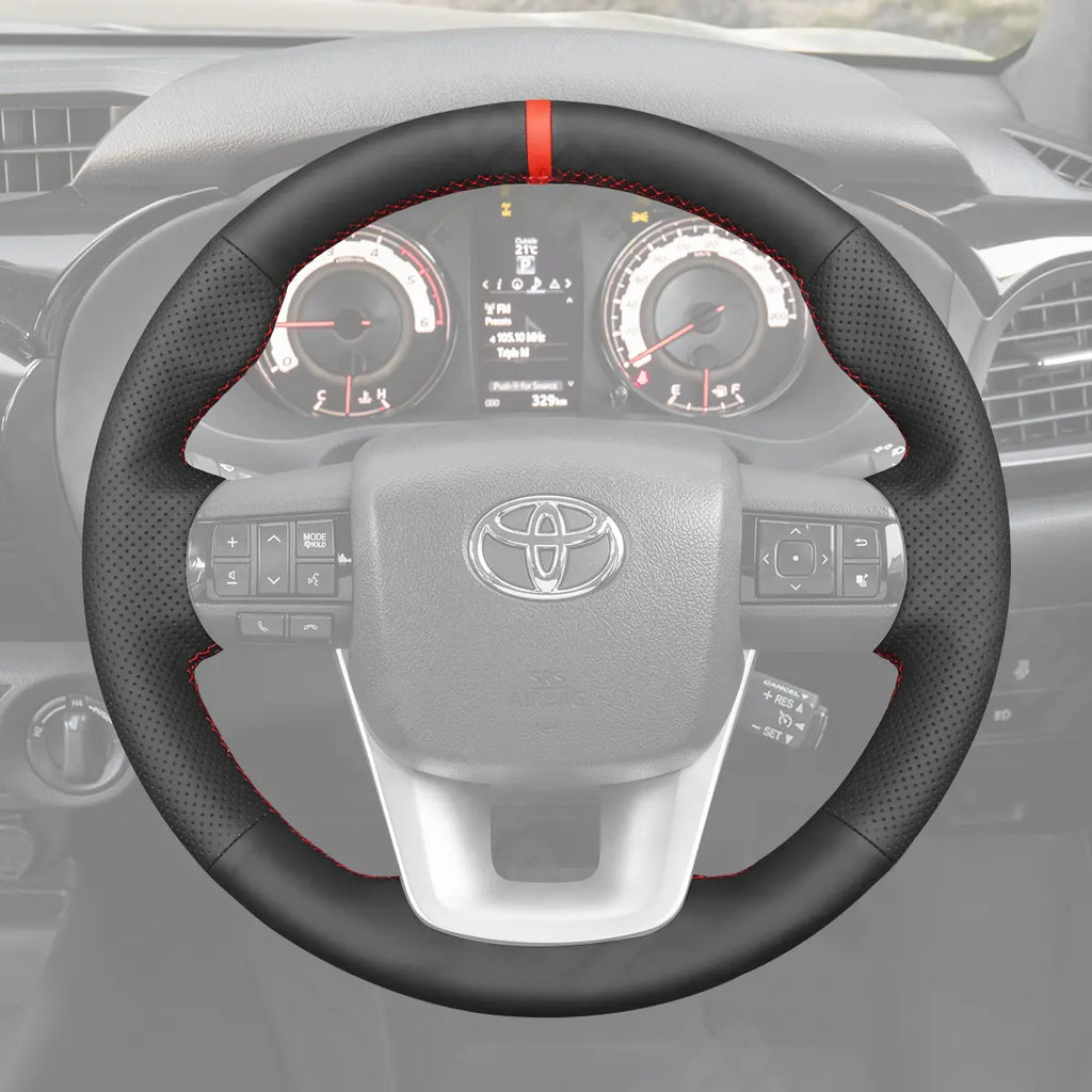Griffowl Steering Wheel Cover for Personalized Toyota Hilux Fortuner II Land Cruiser 70 Series J76 J78 2015-2025. Turn every drive into a luxury experience.