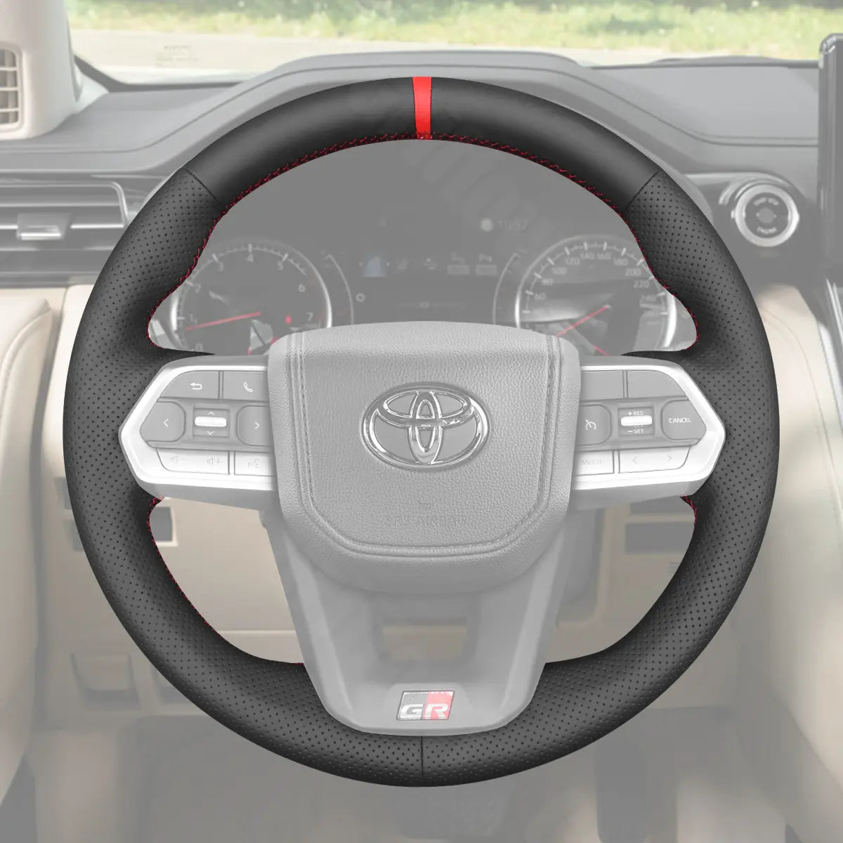 Griffowl Steering Wheel Cover for Personalized SUV Toyota Land Cruiser 300 Series J300 LC300 2022 2023 2024 2025. Turn every drive into a luxury experience.