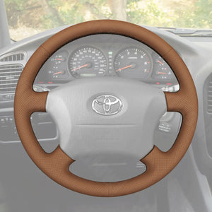 Griffowl Steering Wheel Cover for Personalized SUV Toyota Land Cruiser Prado 1996-2002. Elevate your interior with Griffowl's wrap and stitch kit.