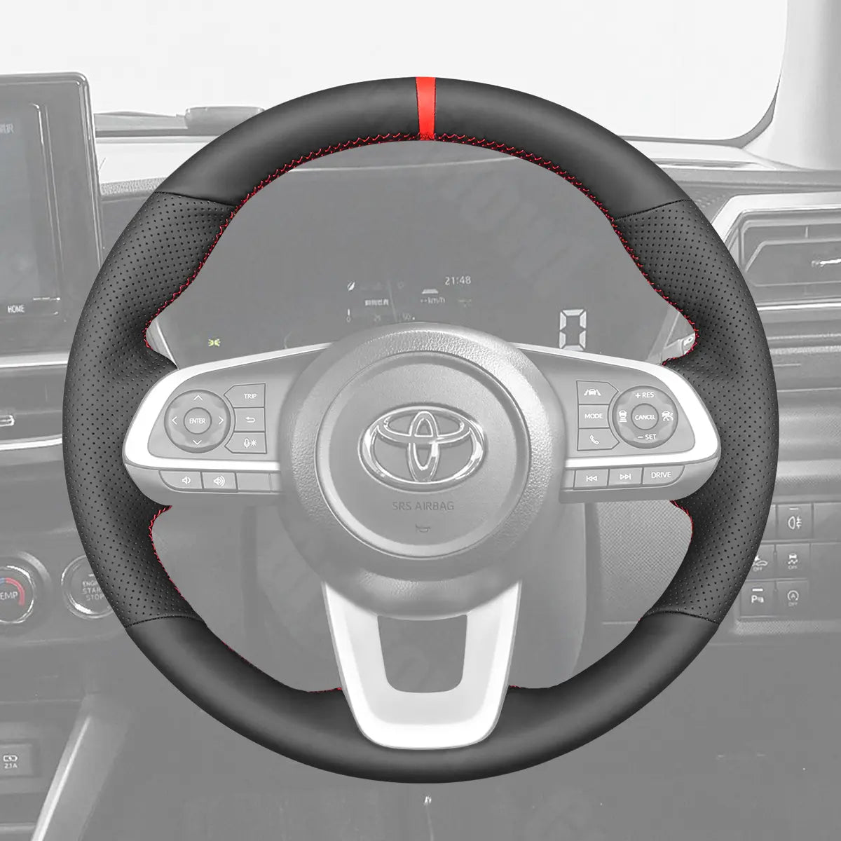 Griffowl Steering Wheel Cover for Personalized Toyota Raize Yaris 2020 2021 2022 2023 2024 2025. Elevate your interior with Griffowl's wrap and stitch kit.