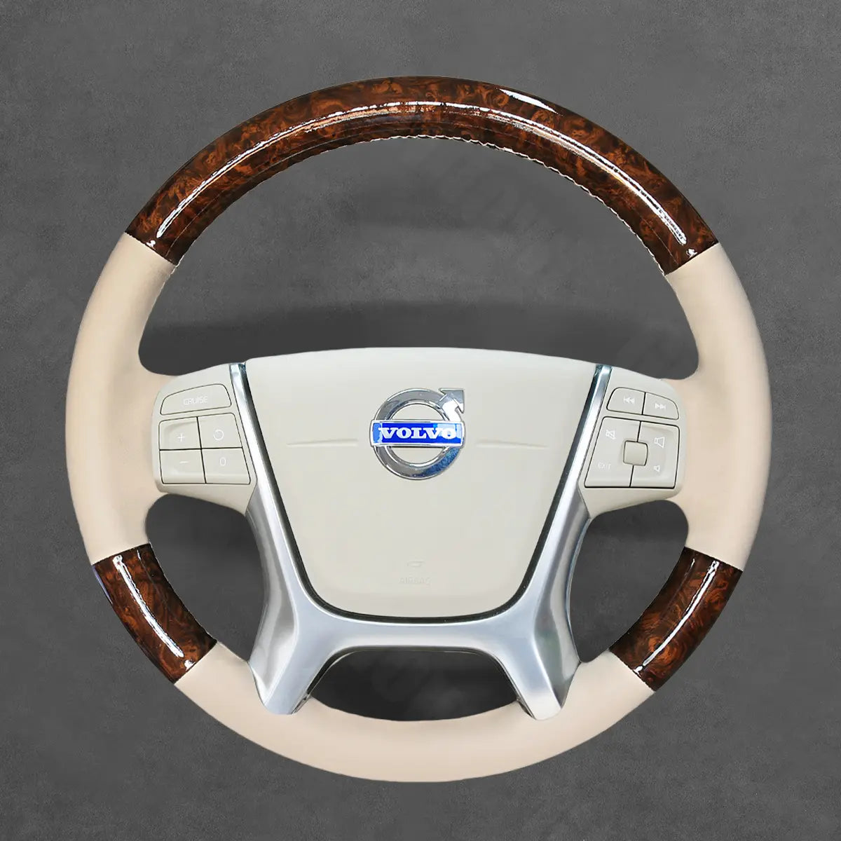 Griffowl Steering Wheel Cover for Personalized SUV Volvo XC60 2010-2013. Perfect grip with our steering wheel wrap and custom interior touch.
