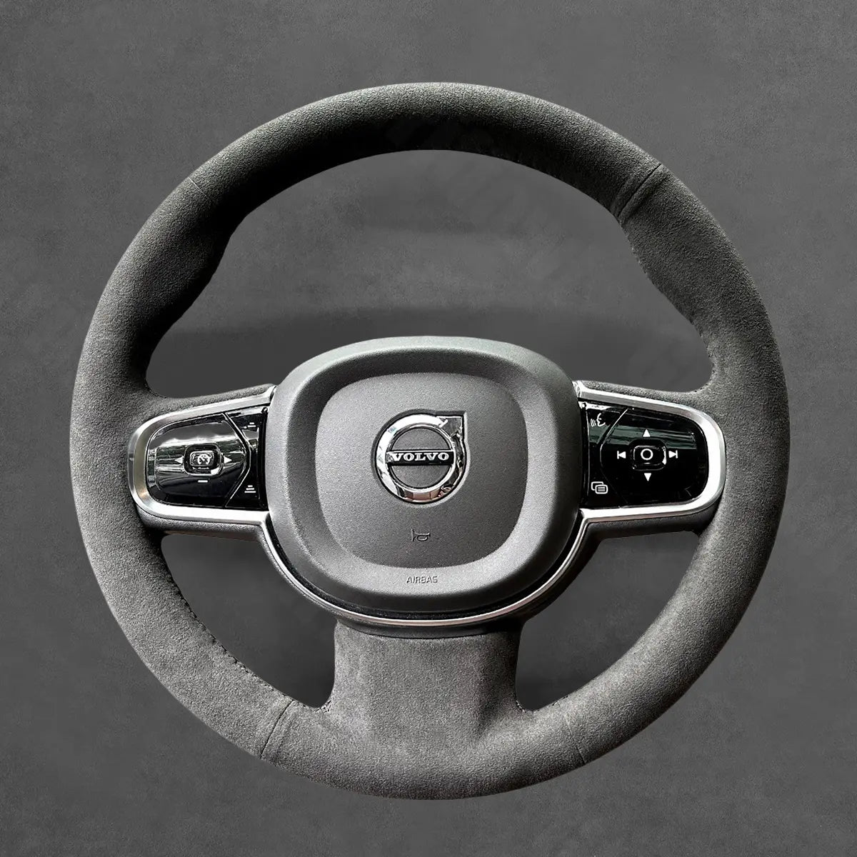 Griffowl Steering Wheel Cover for Personalized SUV Volvo XC60 XC90 2015-2025. Griffowl's interior mod with hand-sewn DIY steering wheel kit.
