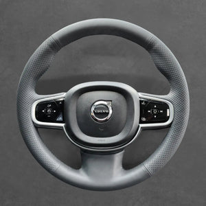 Griffowl Steering Wheel Cover for Personalized SUV Volvo XC60 XC90 2015-2025. Griffowl's interior mod with hand-sewn DIY steering wheel kit.
