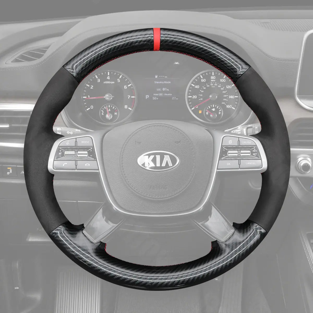Griffowl Steering Wheel Cover for Personalized SUV kia Sorento Telluride 2019-2025. Hand-sewn kit for drivers seeking precision and comfort.
