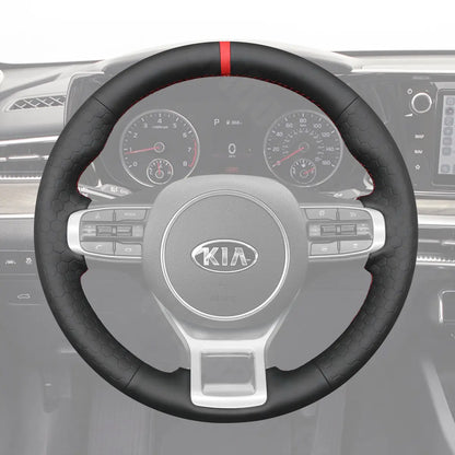 Griffowl Steering Wheel Cover for Personalized SUV kia Sportage K5 2021-2025. Griffowl's interior mod with hand-sewn DIY steering wheel kit.
