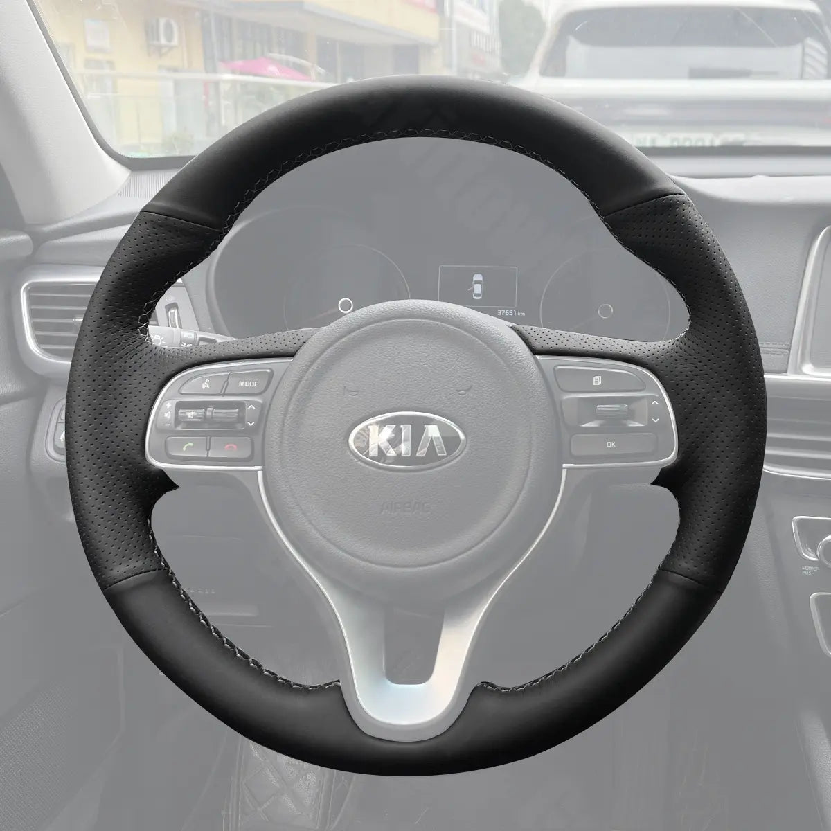 Griffowl Steering Wheel Cover for Personalized SUV kia Sportage Niro 2017-2022. For refined interior upgrades using our wrap and stitch kit.
