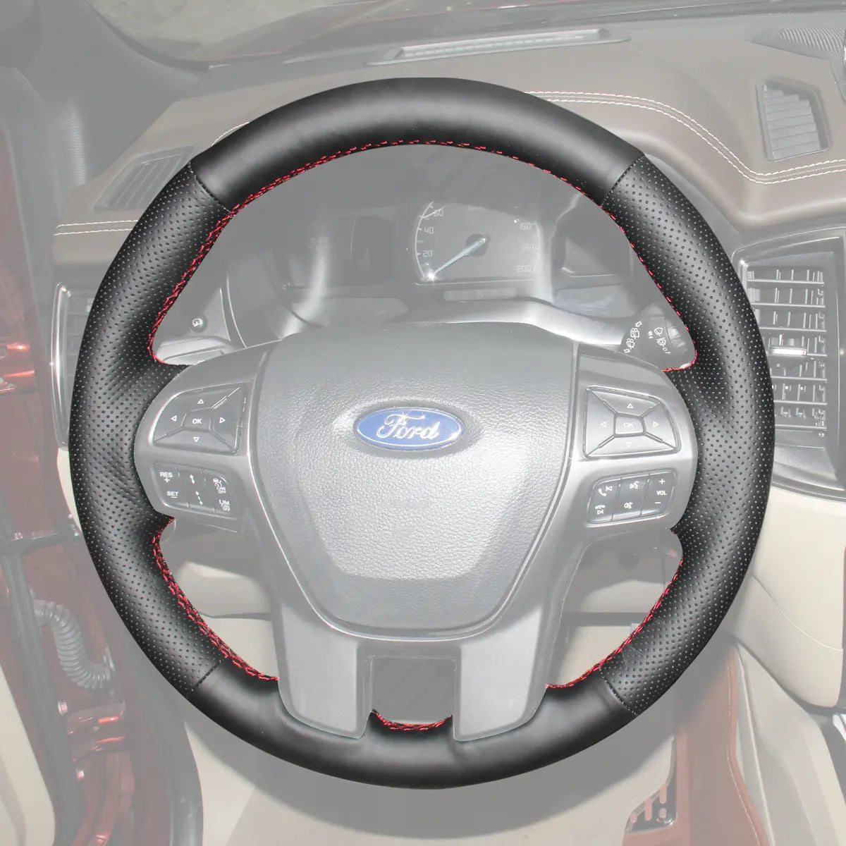 Griffowl Steering Wheel Cover for Personalized Ford Everest Ranger 2015-2023. Perfect grip with our steering wheel wrap and custom interior touch.