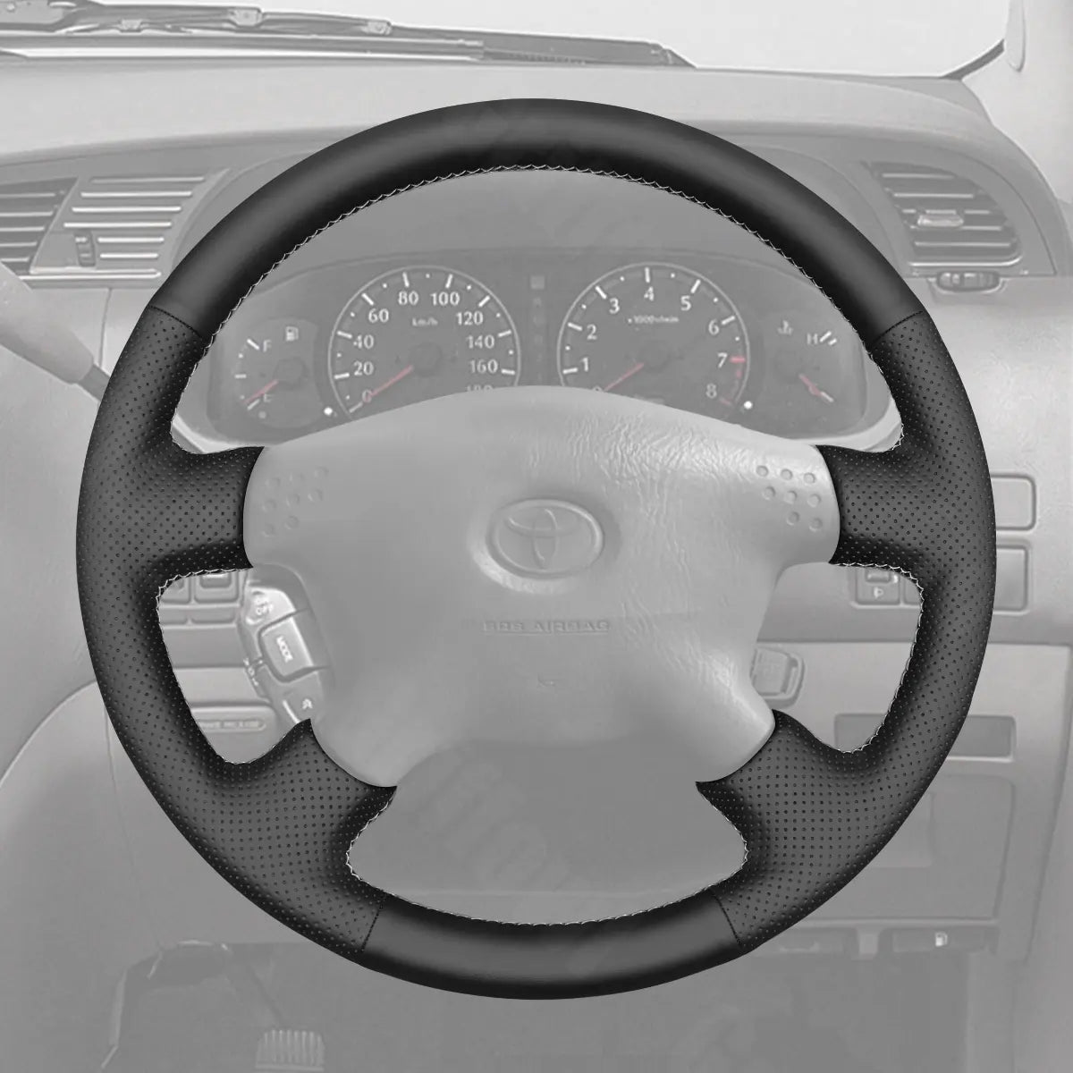 Griffowl Steering Wheel Cover for Personalized Toyota Sequoia Hilux Tundra Tacoma 1997-2004. Perfect grip with our steering wheel wrap and custom interior touch.