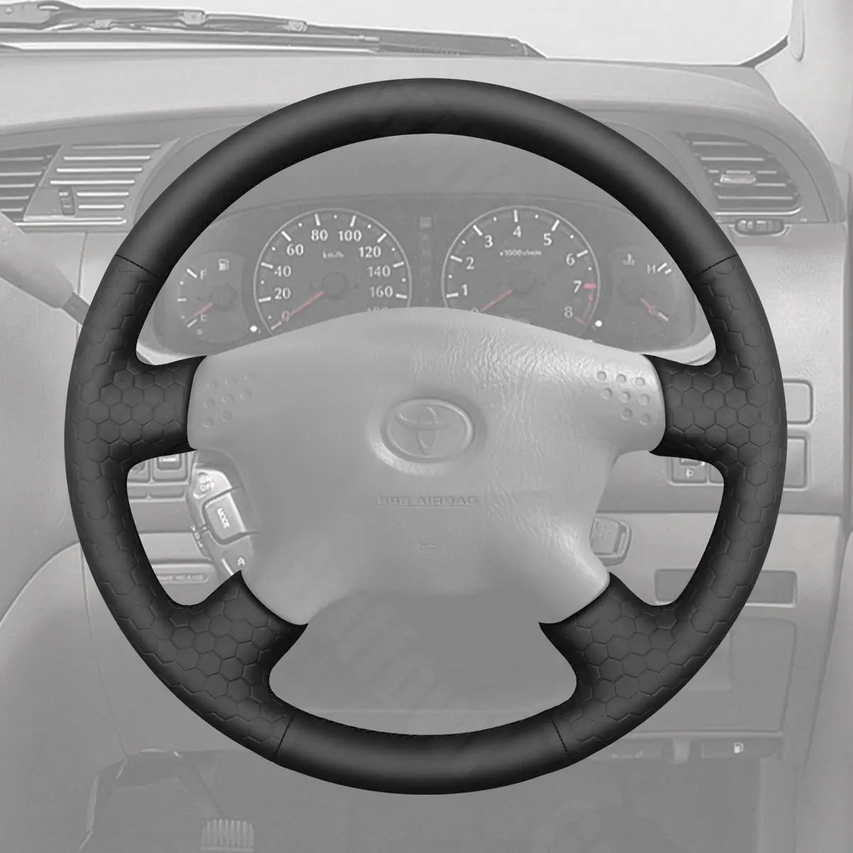 Griffowl Steering Wheel Cover for Personalized Toyota Sequoia Hilux Tundra Tacoma 1997-2004. Perfect grip with our steering wheel wrap and custom interior touch.