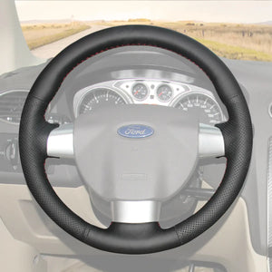 Griffowl Steering Wheel Cover for Ford Focus Mk2 Focus CC 2004-2011. DIY kit includes hand-sewn wrap for luxury interior mods.