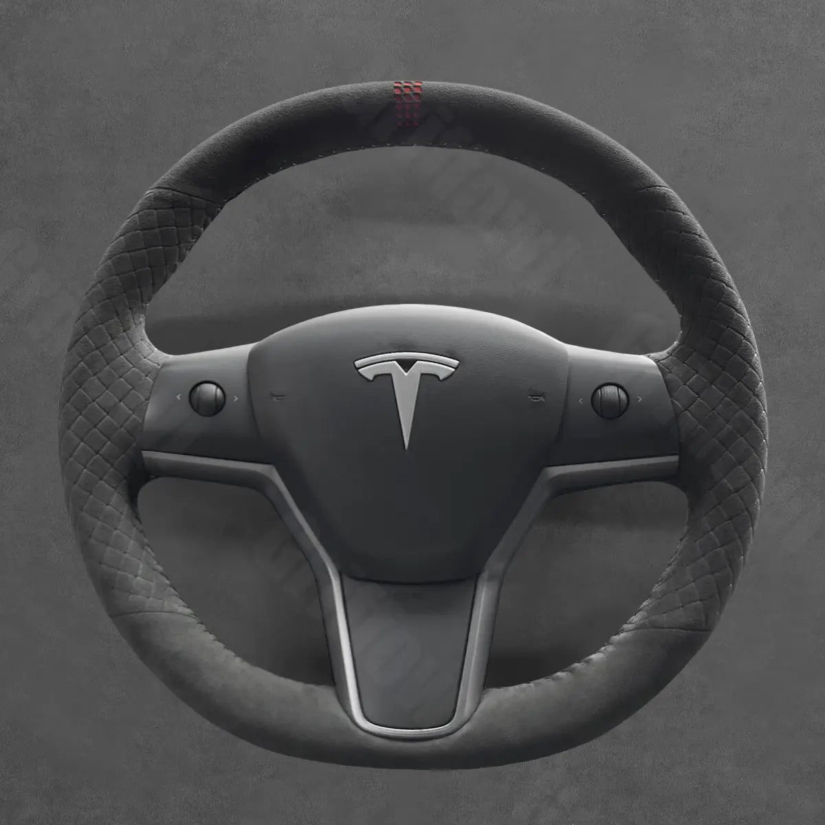 Griffowl Steering Wheel Cover for Tesla Model 3 Model Y 2017-2023. DIY kit includes hand-sewn wrap for luxury interior mods.