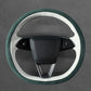 Griffowl Steering Wheel Cover for Tesla Model 3 Y 2023-2025. Griffowl's interior mod with hand-sewn DIY steering wheel kit.
